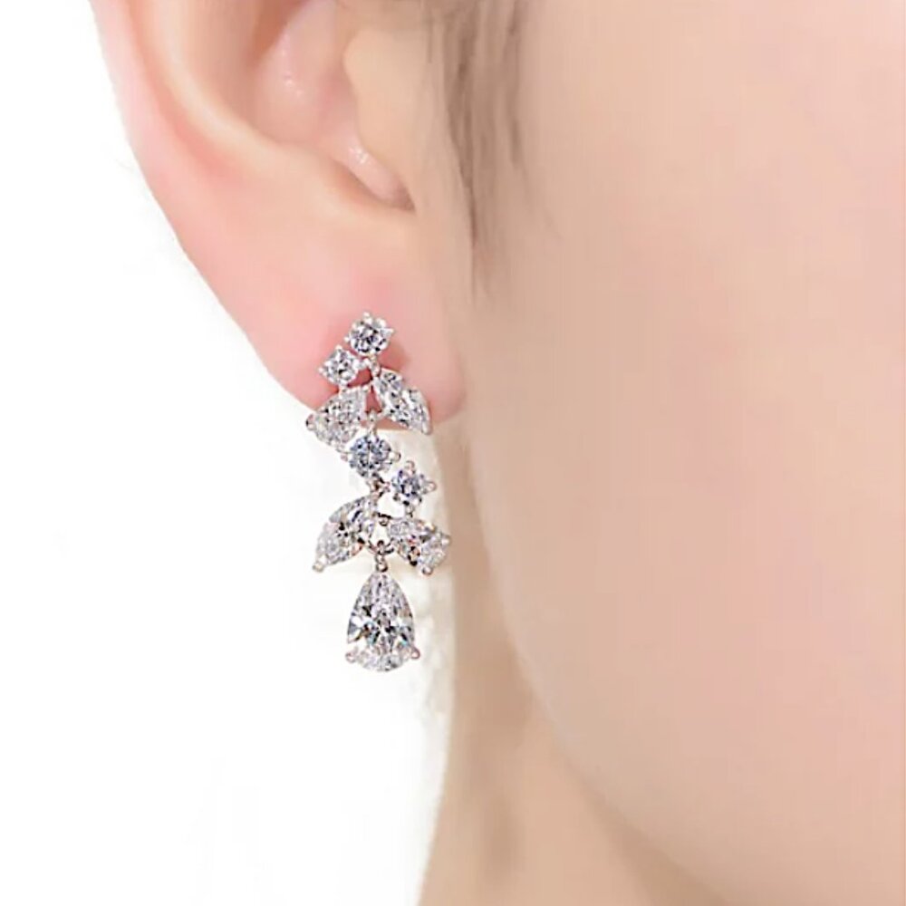 Anthropologie Clear Crystal Drop Earrings - Picture 10 of 10